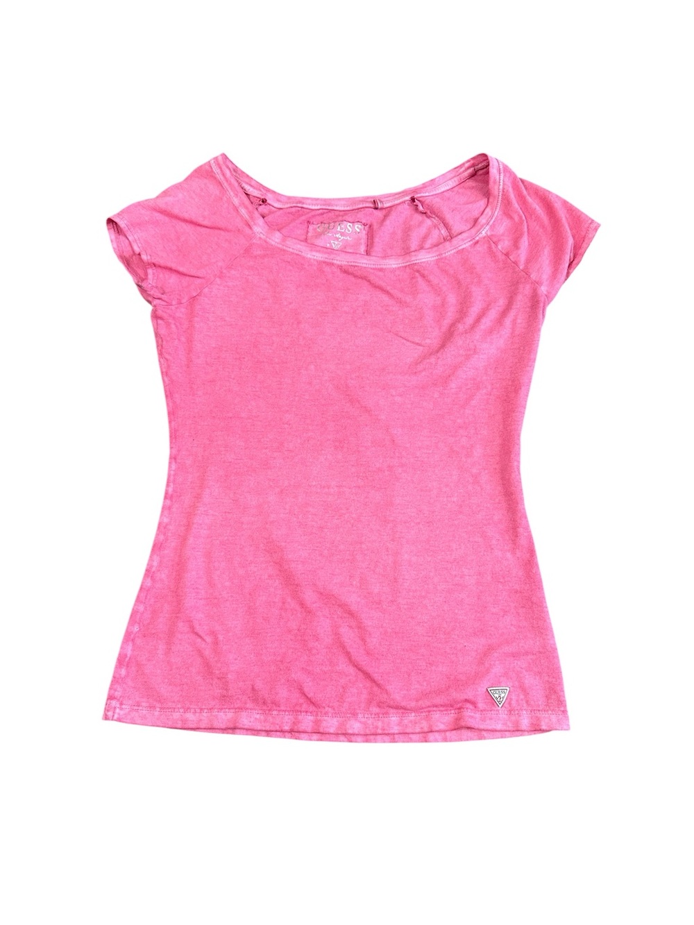 GUESS Los Angeles Pink Burnout Tee Women’s Small Casual Y2K Baby Tee